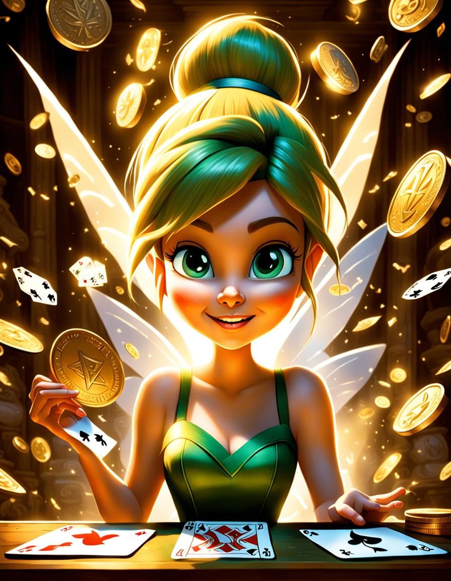 Tinkerbell as Illusionist: Movie Poster in 2D Cartoon Style