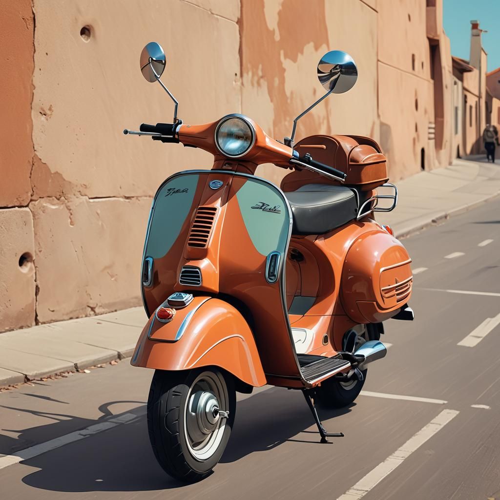 Italian Retro Vespa PX 150 Concept Art