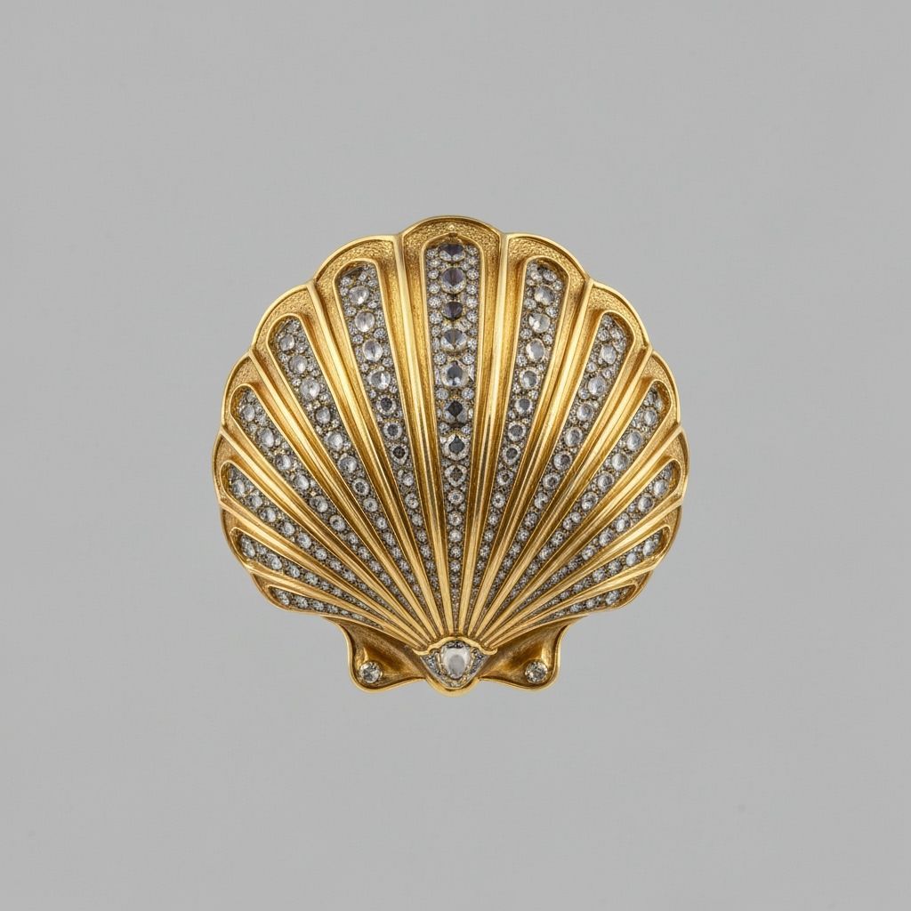 Gold Scallop Shell in Fabergé Style