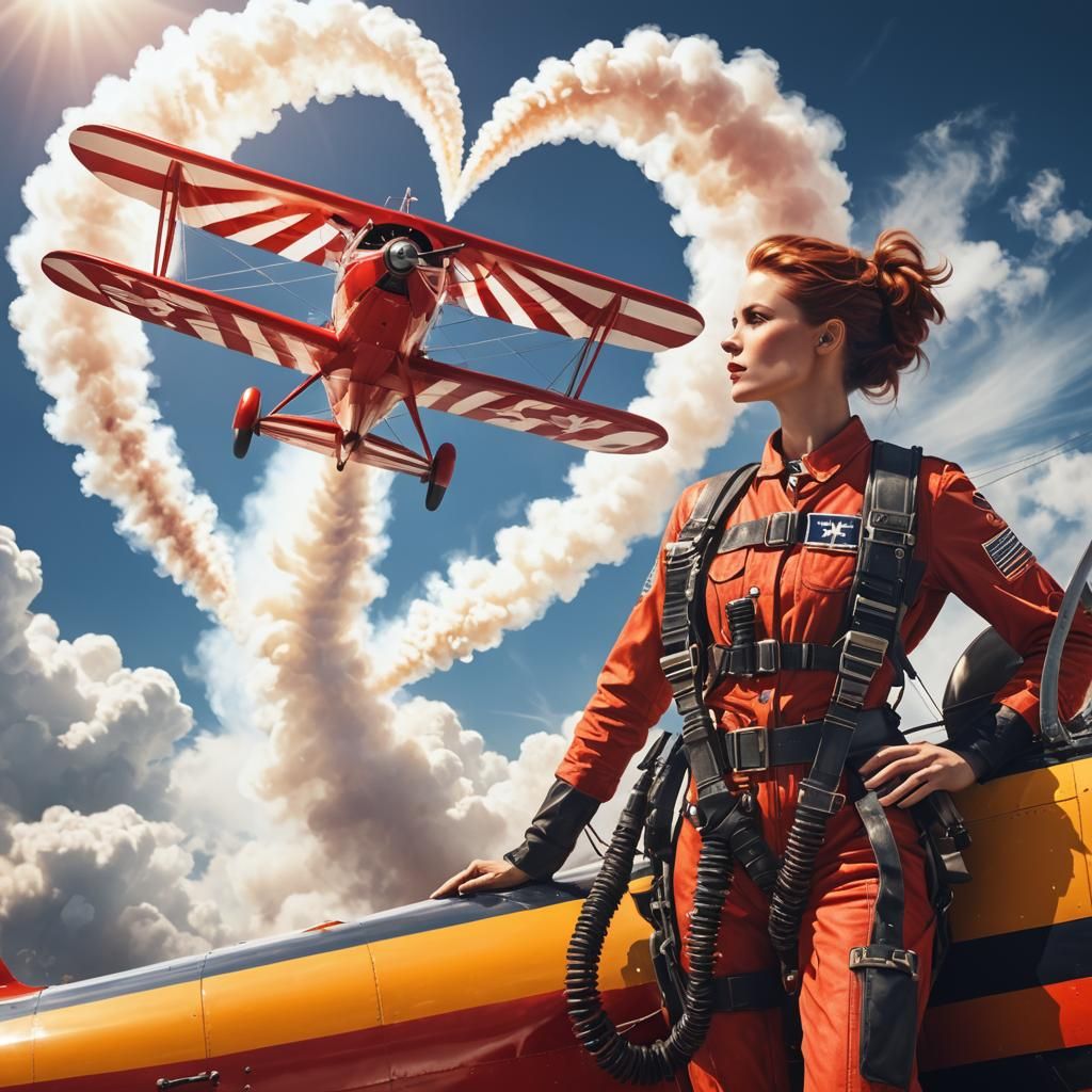 Pitts Special Biplane Creates Heart in Sky