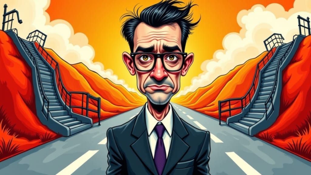 Highway to Hell Caricature in Ralph Steadman Style