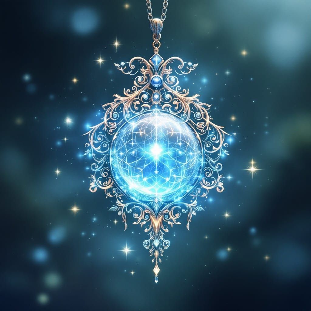 Ethereal Pendant Radiates Magical Energy in Art Nouveau Styl...