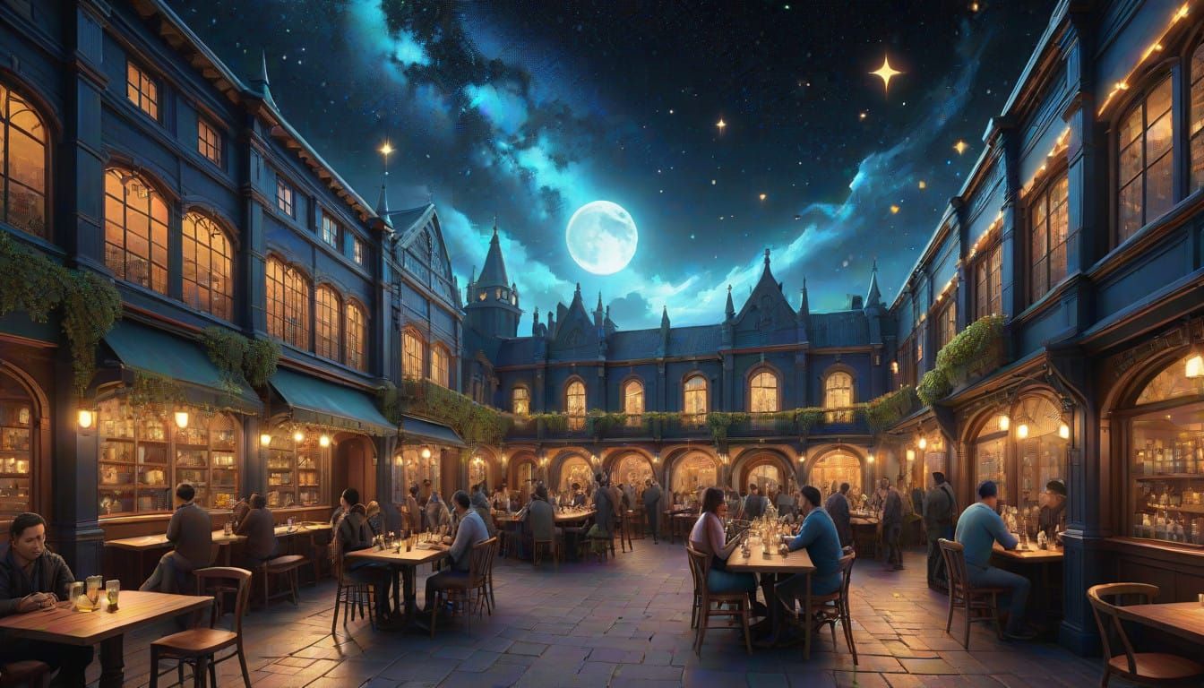 Epic NightCafe Scene in Hyperrealistic Digital Art
