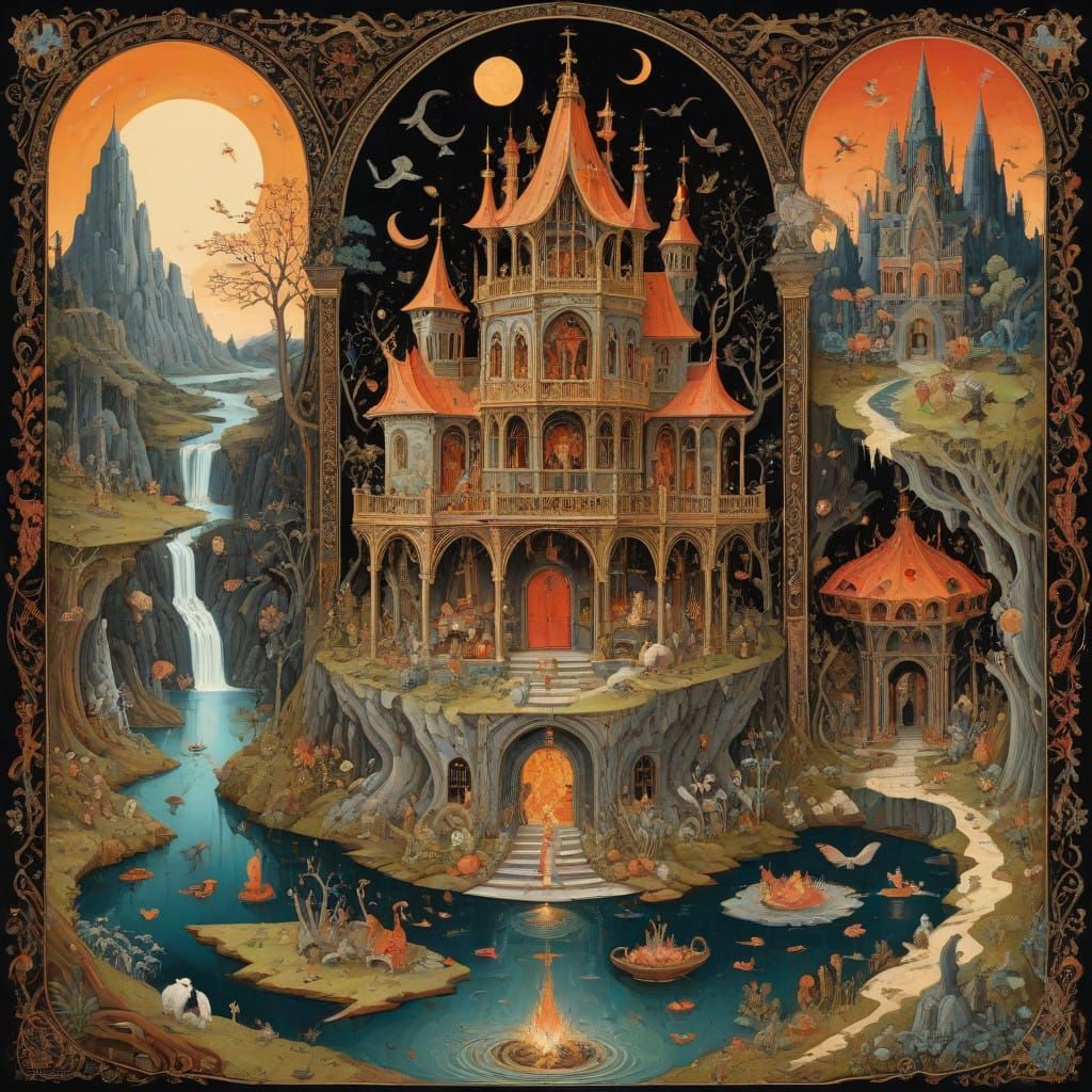 Vibrant Hellscapes in Heironymous Bosch Style