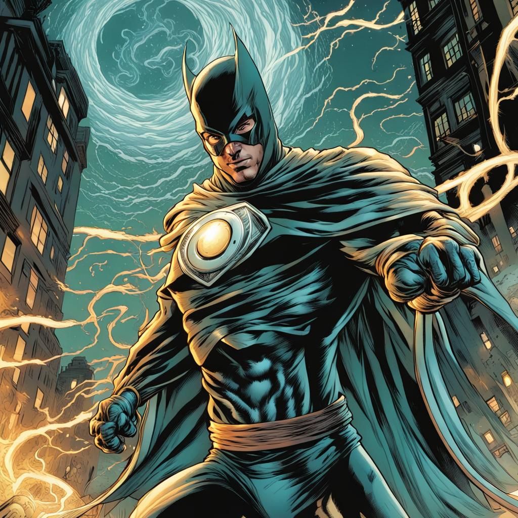 Whirlwind Superhero in Comic Book Art Style