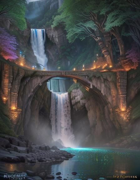 The Elvish falls at Rivendell