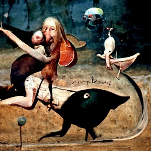 Surreal Creatures in a Boschian Landscape