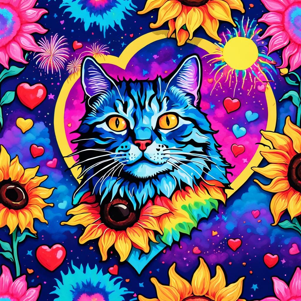 Surreal Valentine Heart in Cyberpunk Candyland