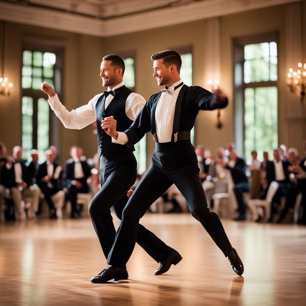 Elegant Gay Men Ballroom Dancing Photo