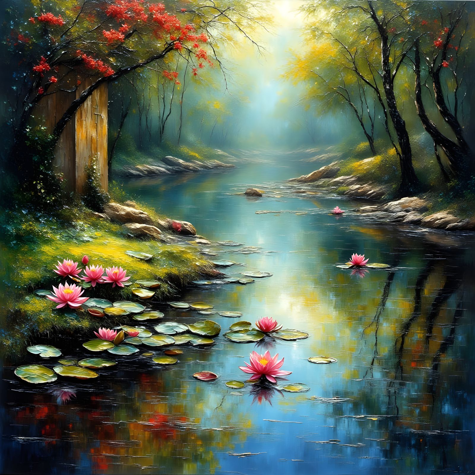 Tranquil Lily Pad Pond