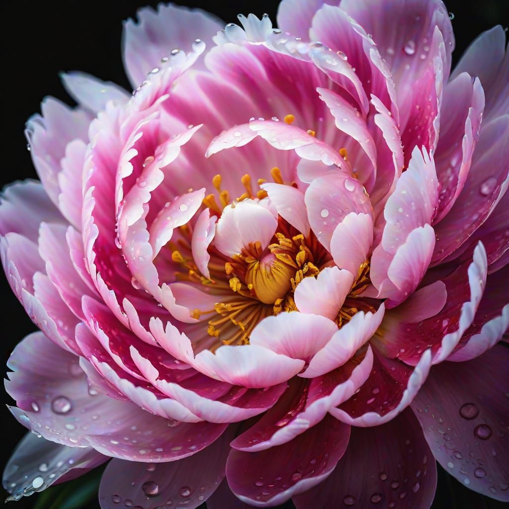 Vibrant Pink Peony in Macro Photography
