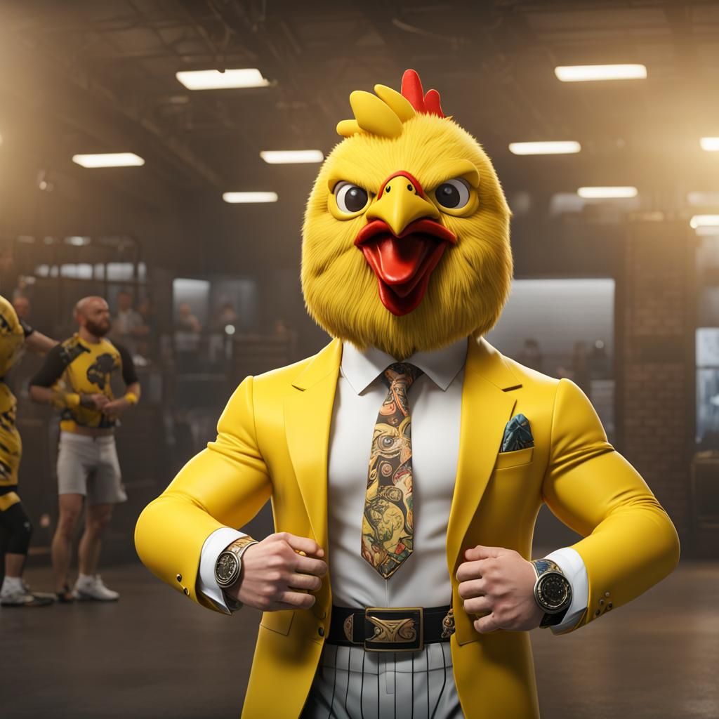 Conor McGregor as Cartoon Chicken in 8k