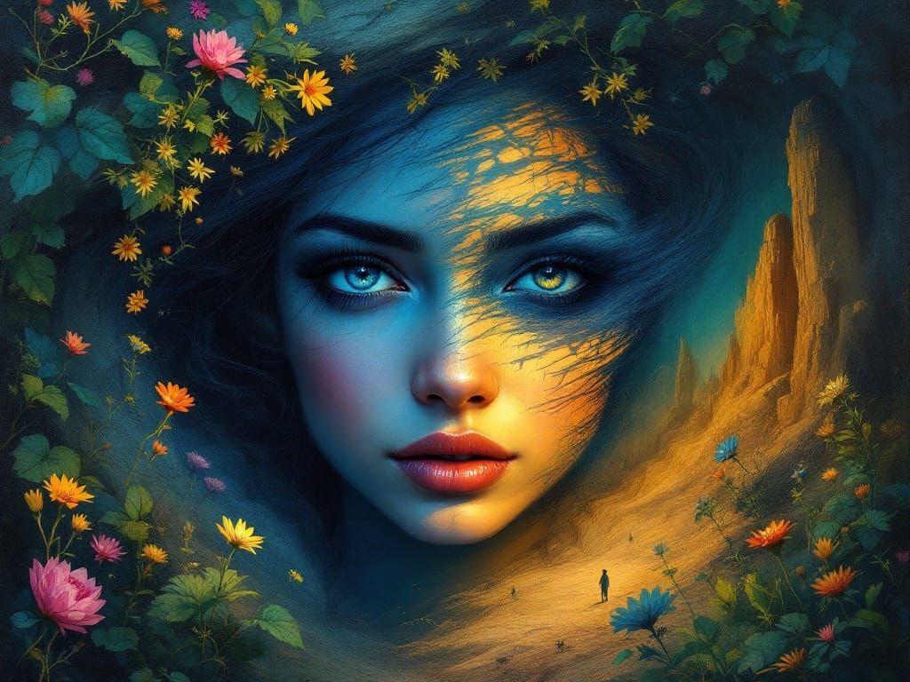 Serenely Calm, Chaotic Despair: A Juxtaposed Portrait in Vib...