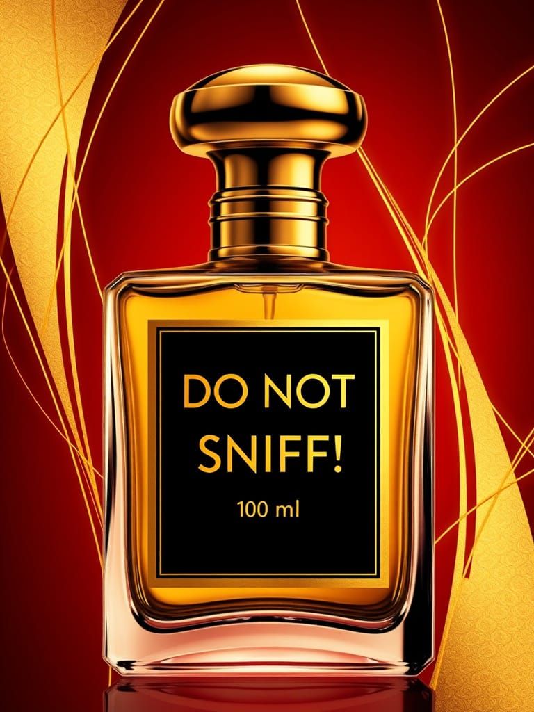 Luxurious Art Deco Perfume Poster with Bold Typography