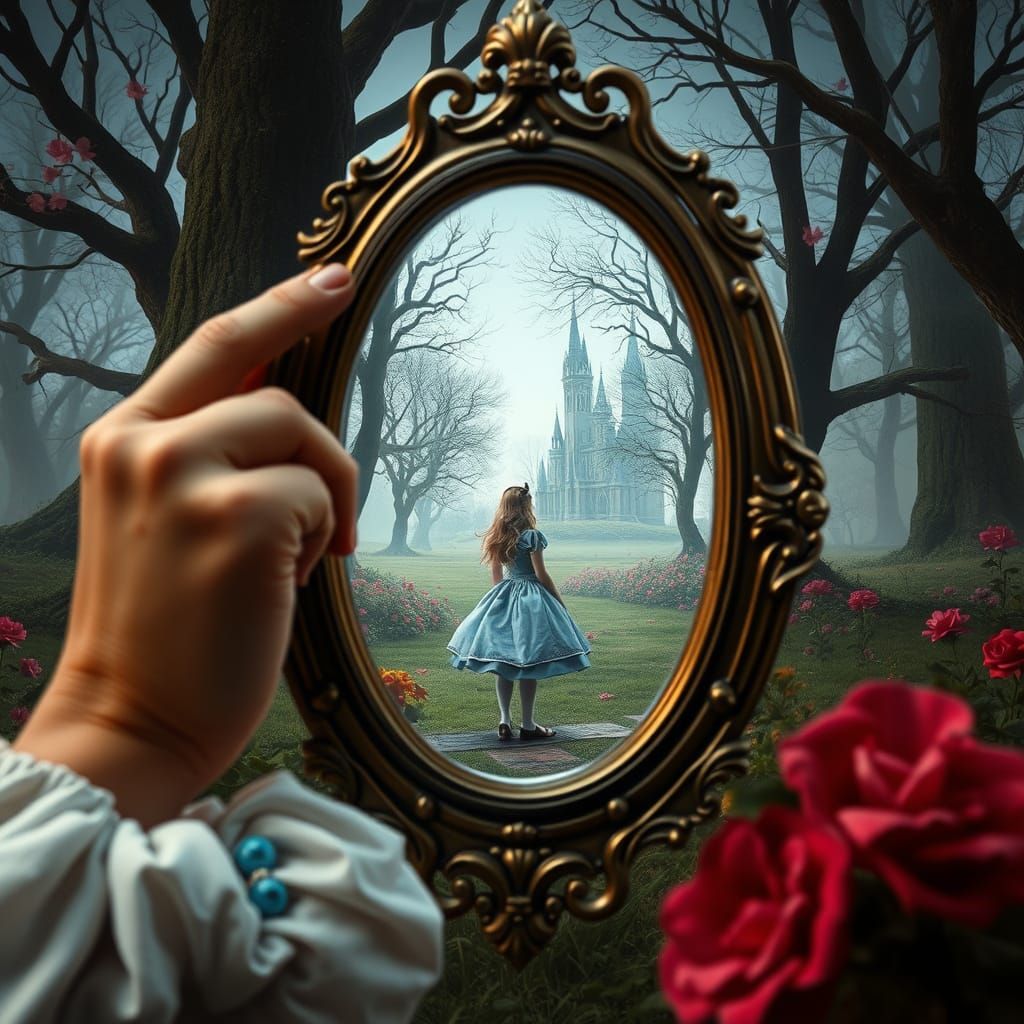 Whimsical Wonderland Scene in Watercolor Style