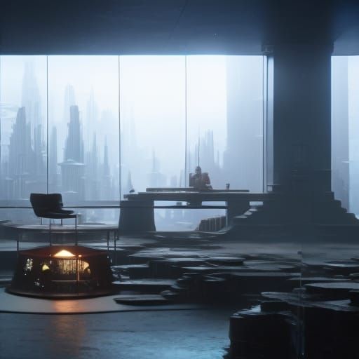 Lady Gaga in Cyberpunk Blade Runner Apartment