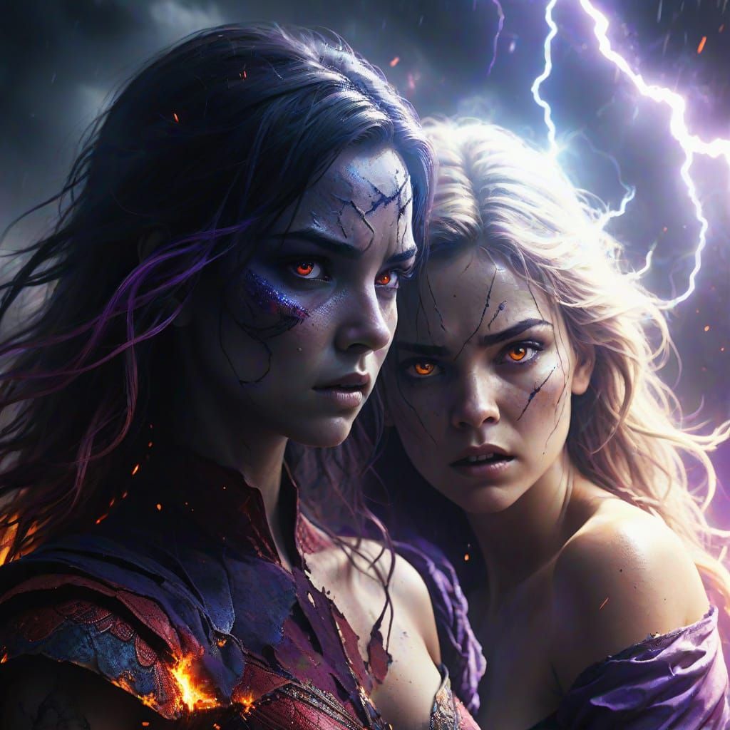 Cosmic Hero Unleashing Power Amid Dimensional Ruin