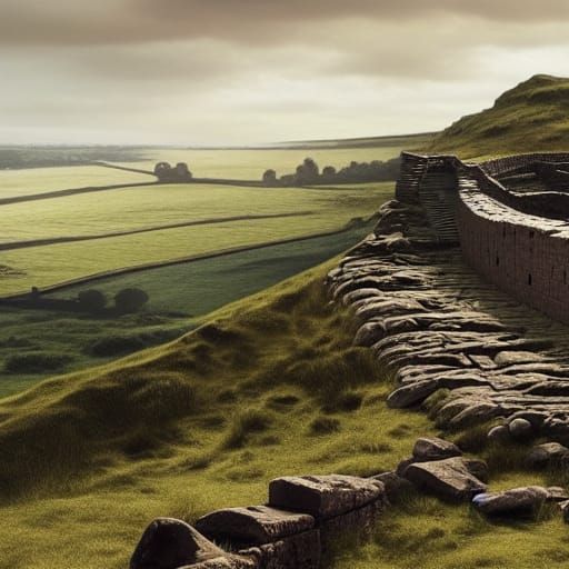 Dramatic Digital Painting of Hadrian's Wall