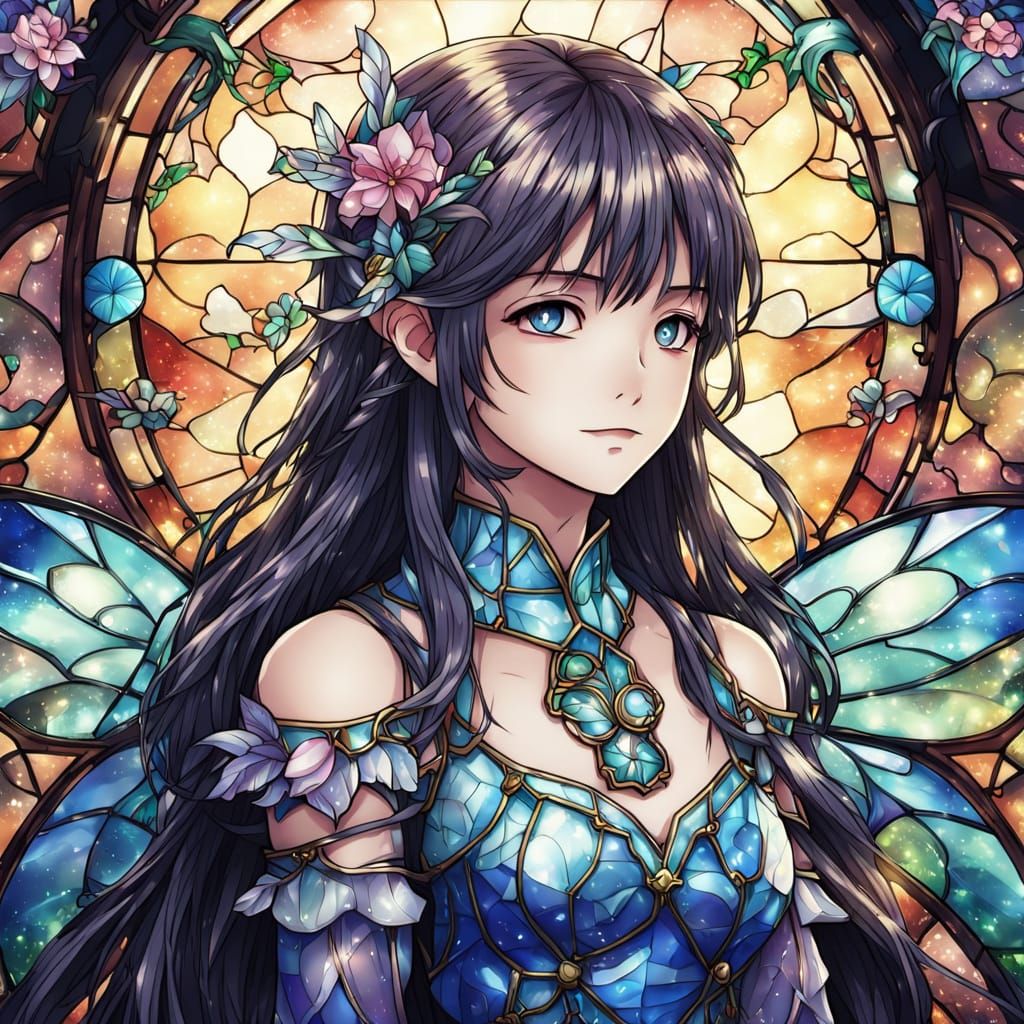 Anime Fairies in Stained Glass Art