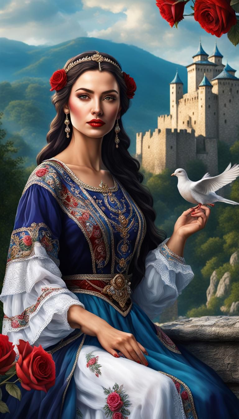 Thracian and Volga Bulgarian Woman in Ancient Attire