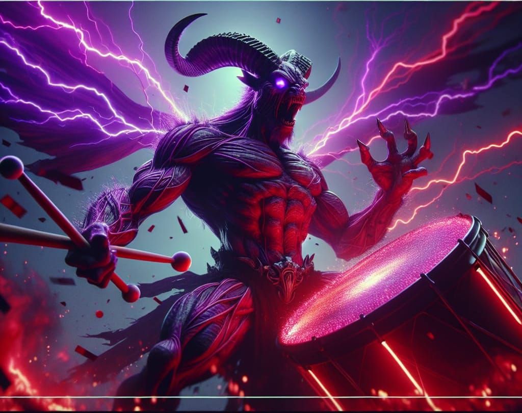 Alien Creature Plays Electric Demon Drum