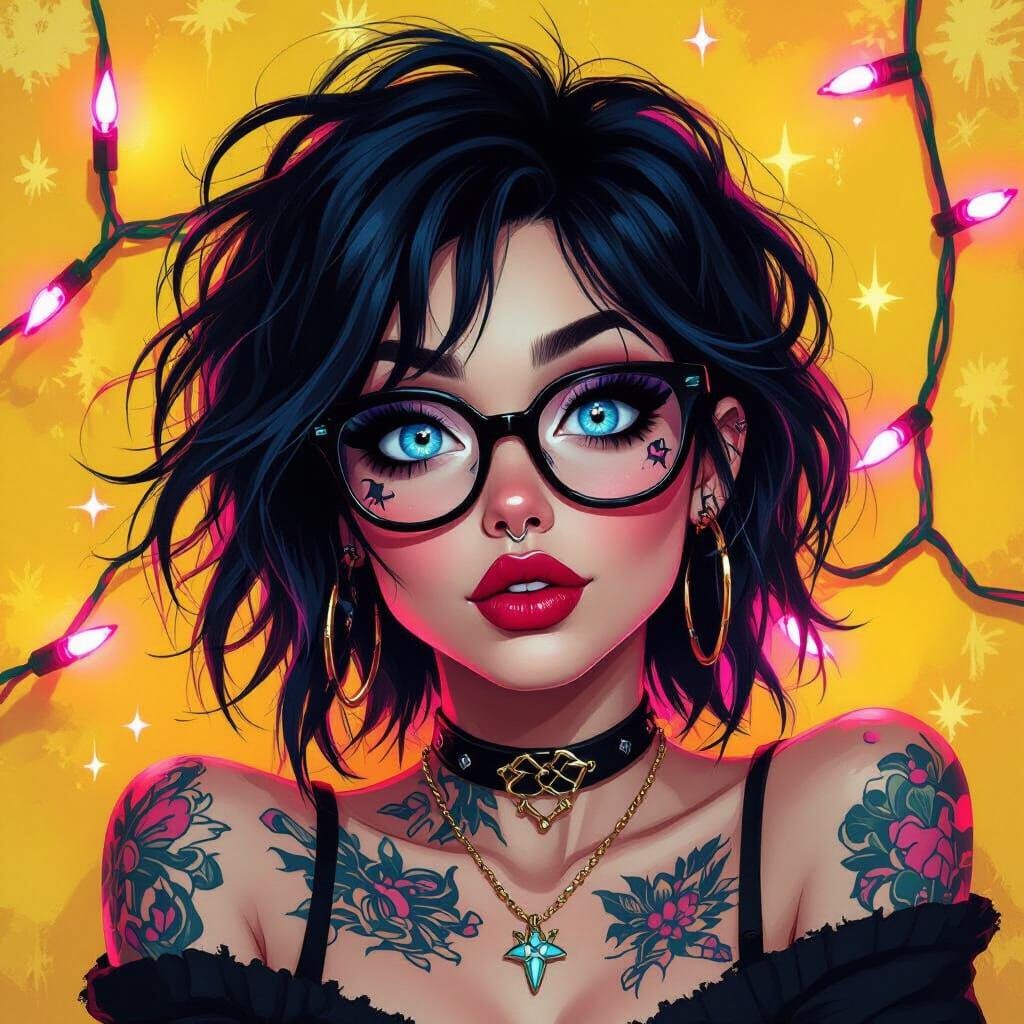 Sassy Gothic Lady in Digital Oil Painting