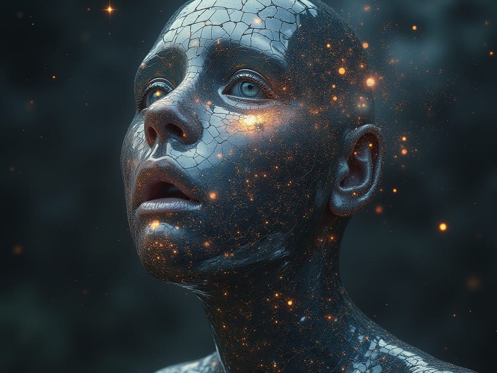 Fractured Galaxy: A Face in Cosmic Shards