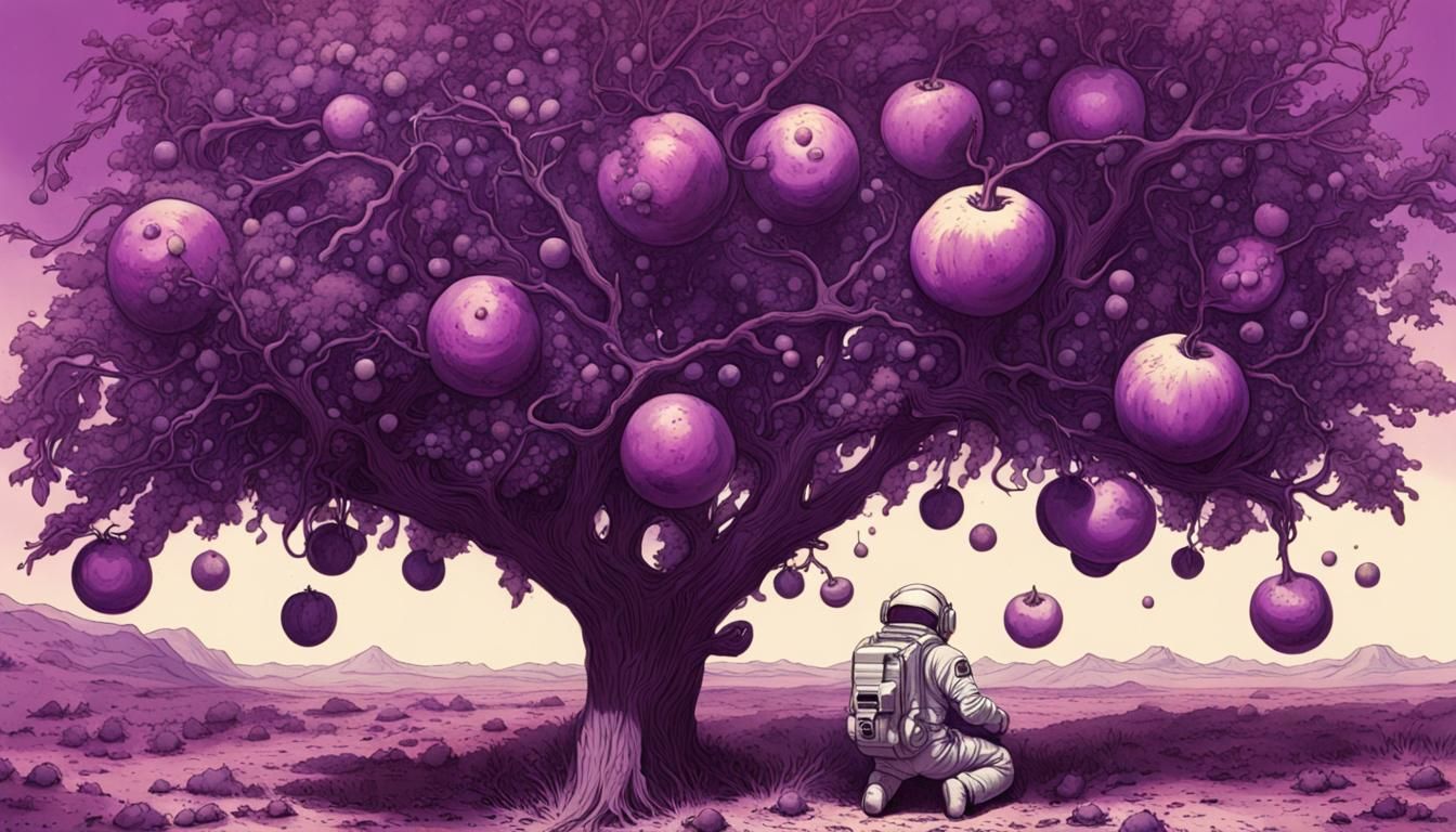 Astronauts Harvest Alien Fruit on Distant Planet