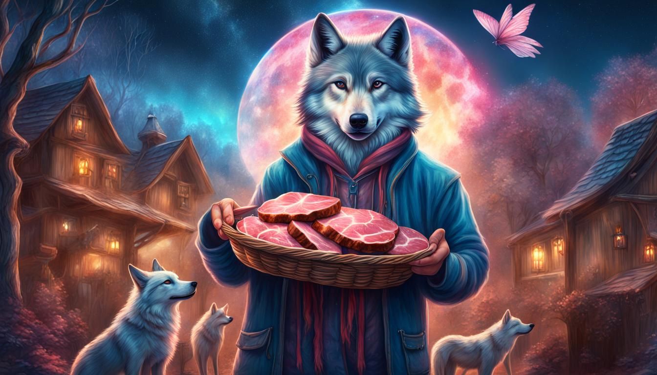 Fairy Tale Ukrainian Village With Friendly Wolf