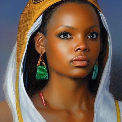 Nephthys Goddess in Oil Painting Style