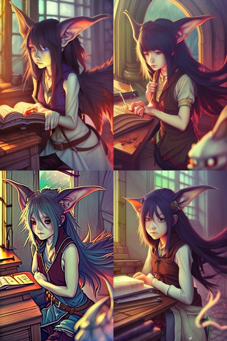 Fantasy Goblin Alchemist in Anime Style