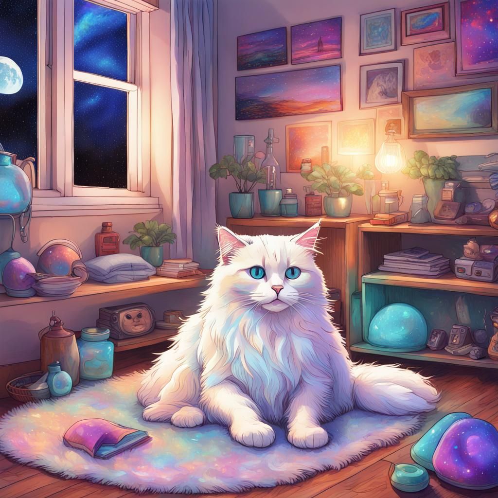 Cozy Ragdoll Cat in Astral Apartment Room
