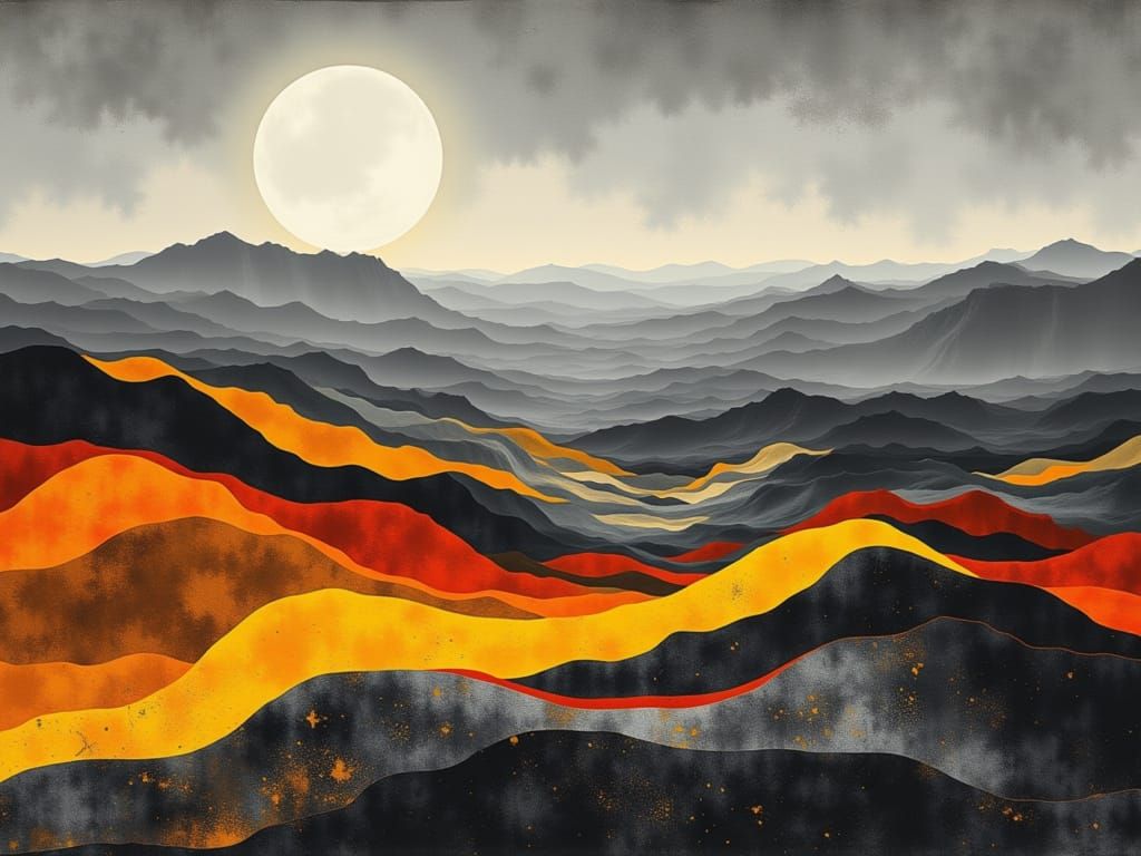 Infinity Panels Fragmented Visage in Cosmic Landscape