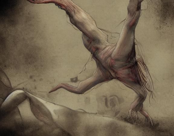 Gloomy Dislimbment: Brutal Mixed Media Concept Art