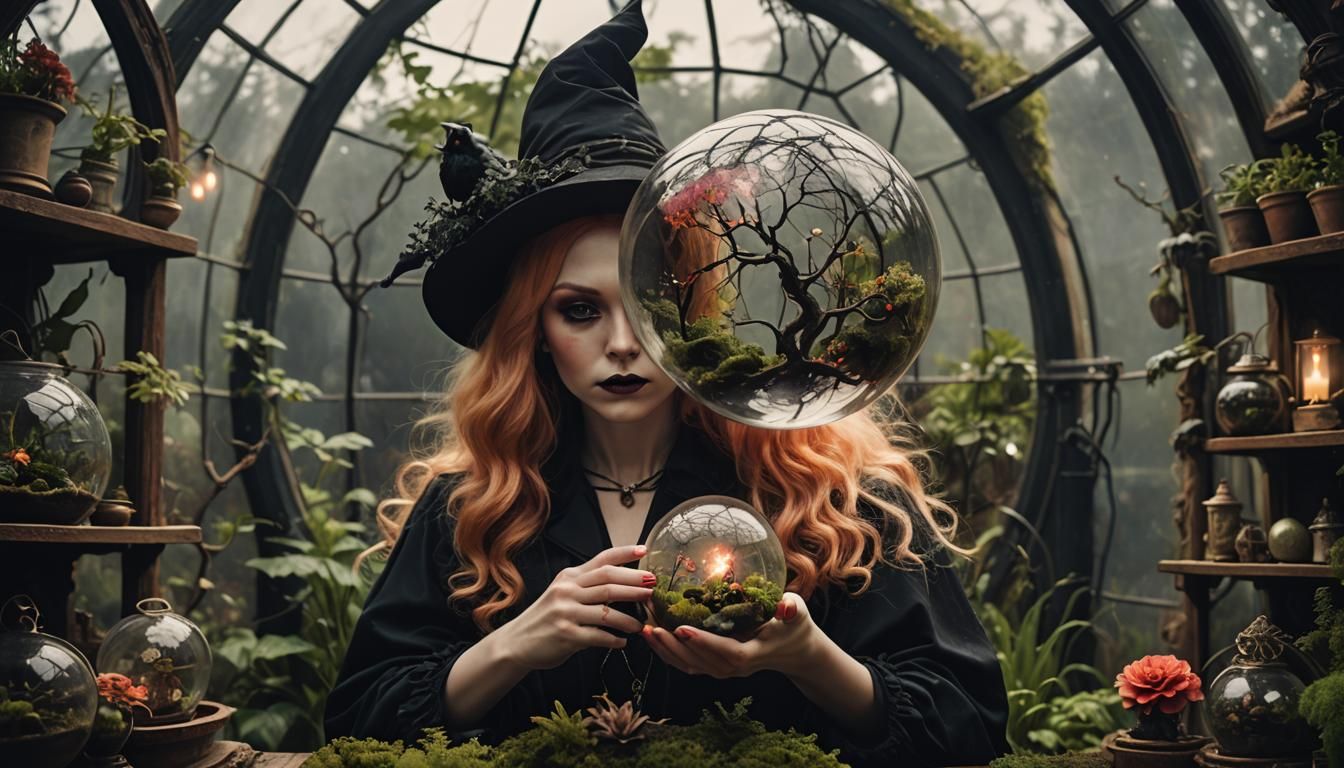 Vintage Arboretum: Gothic Witch and Stormy Terrarium