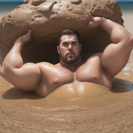 Man Sinking in Quicksand: Professional Photography