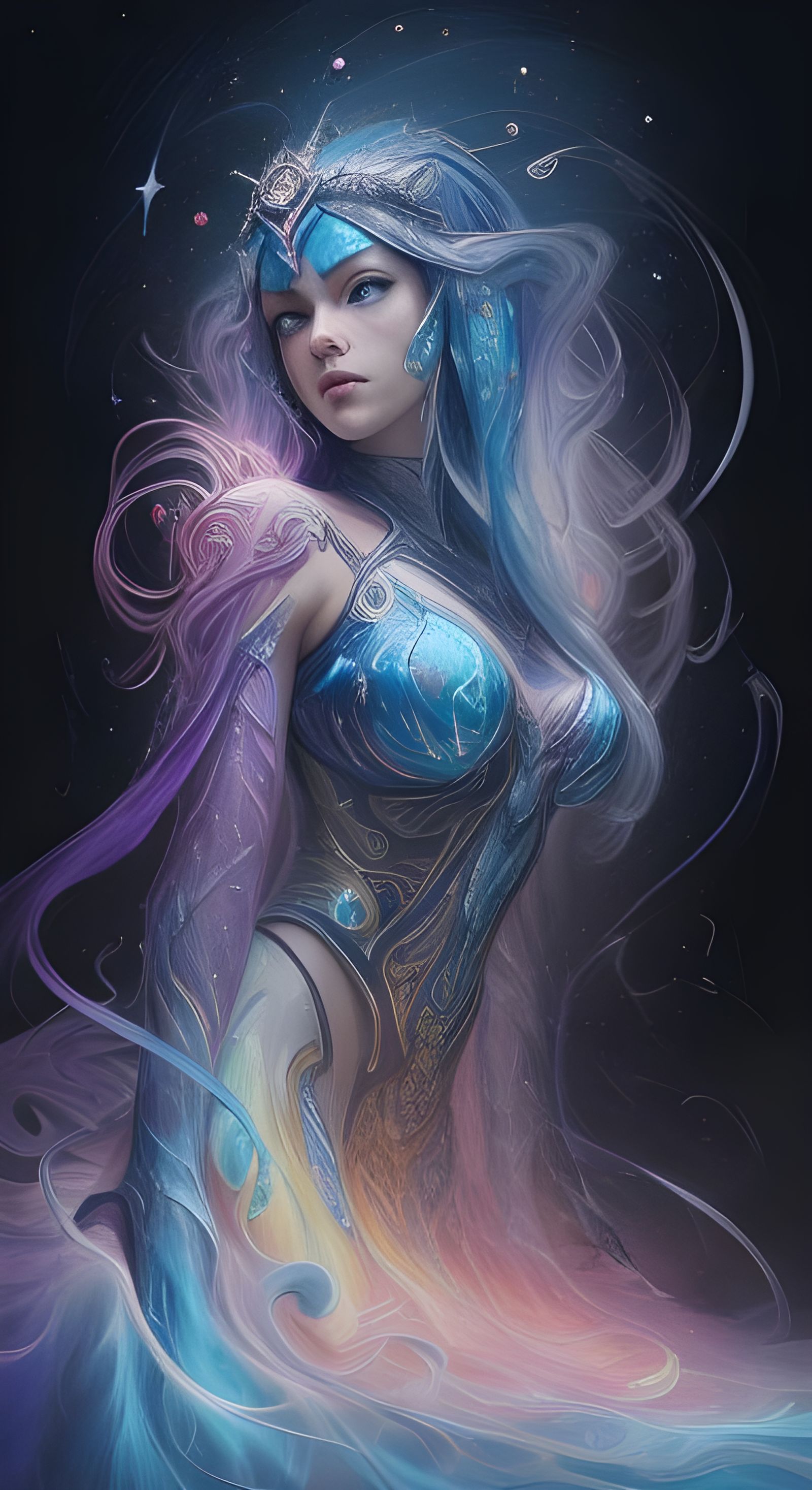 Ahsoka as Astral Goddess in Cosmic Energy Dress