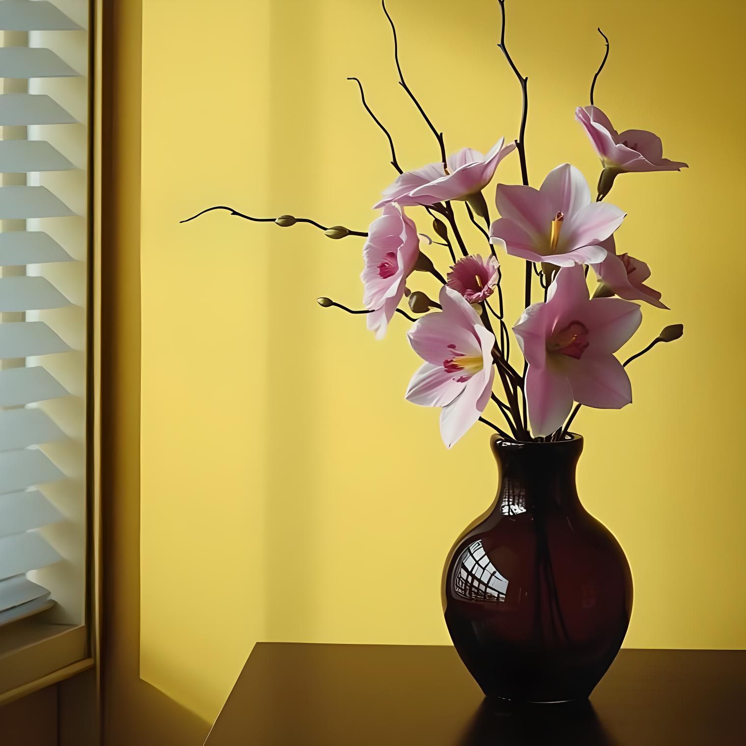 Ikebana Arrangement with Juliet Roses, Mapplethorpe Style