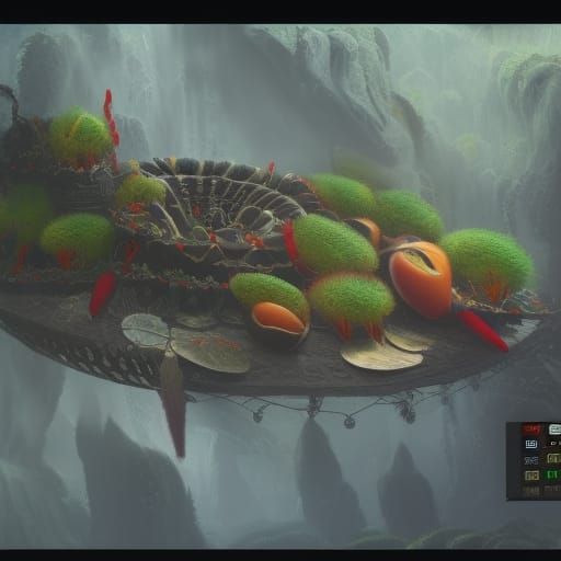 Fantastical Fruit Calculator in Detailed Matte Painting