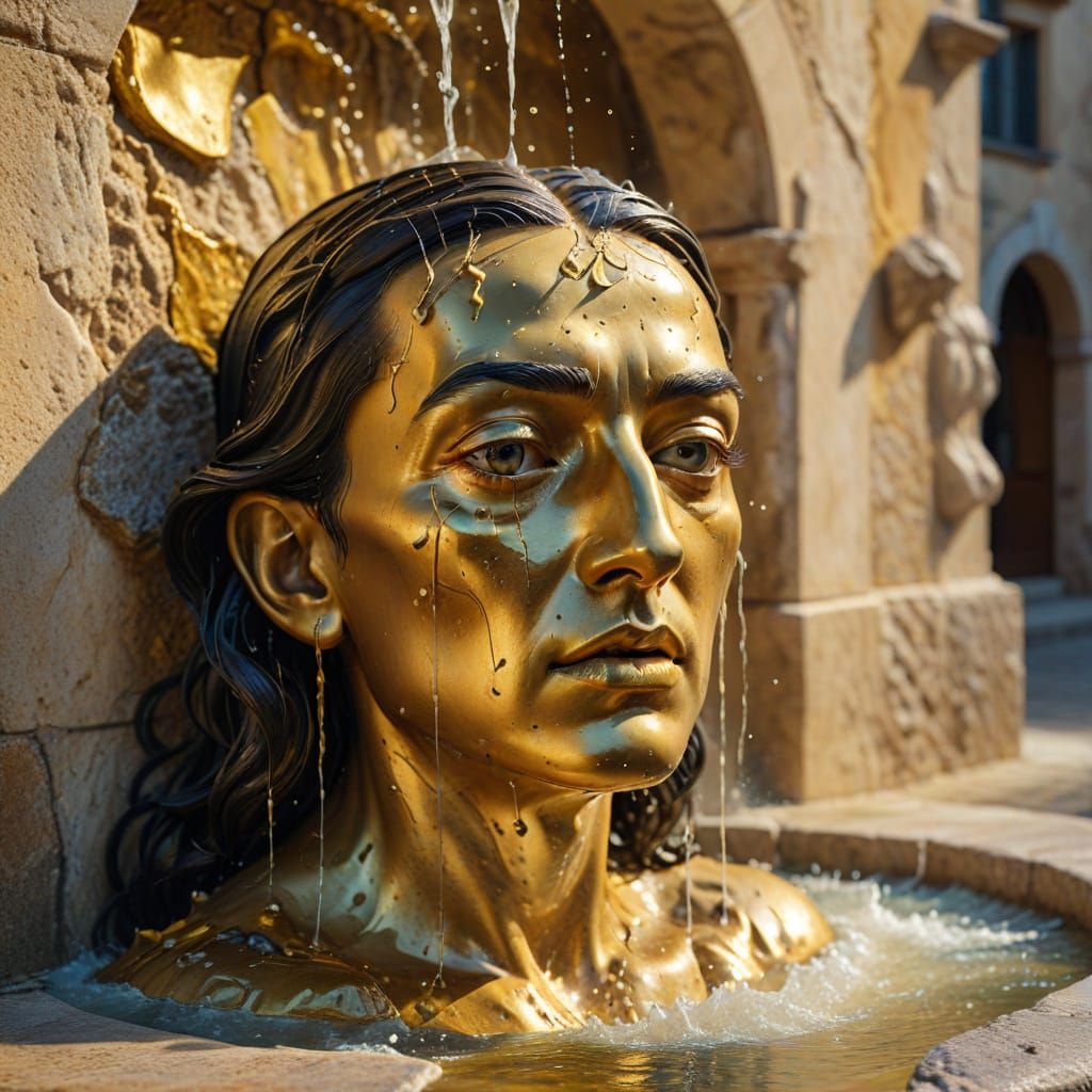 Surrealist Fountain in Spain, Salvador Dali Style