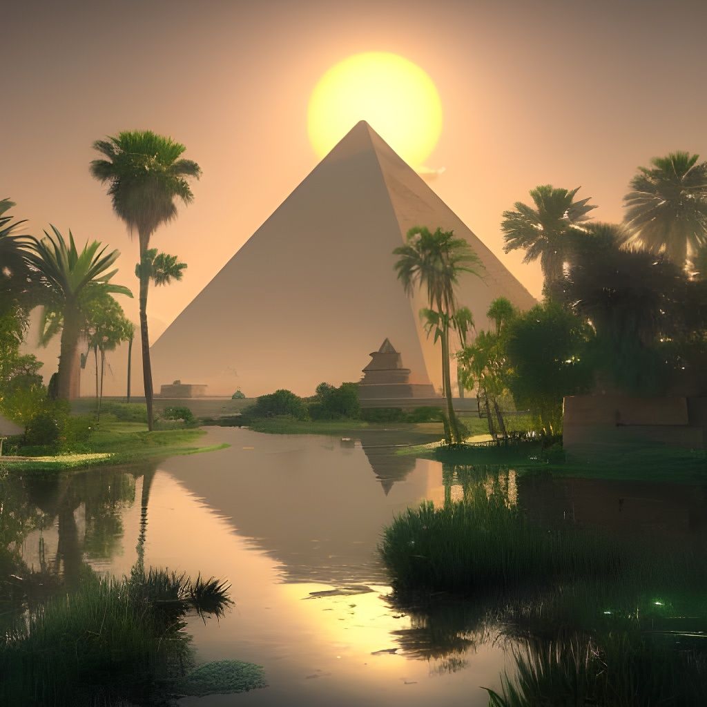 Lush Egyptian Pyramids Concept Art