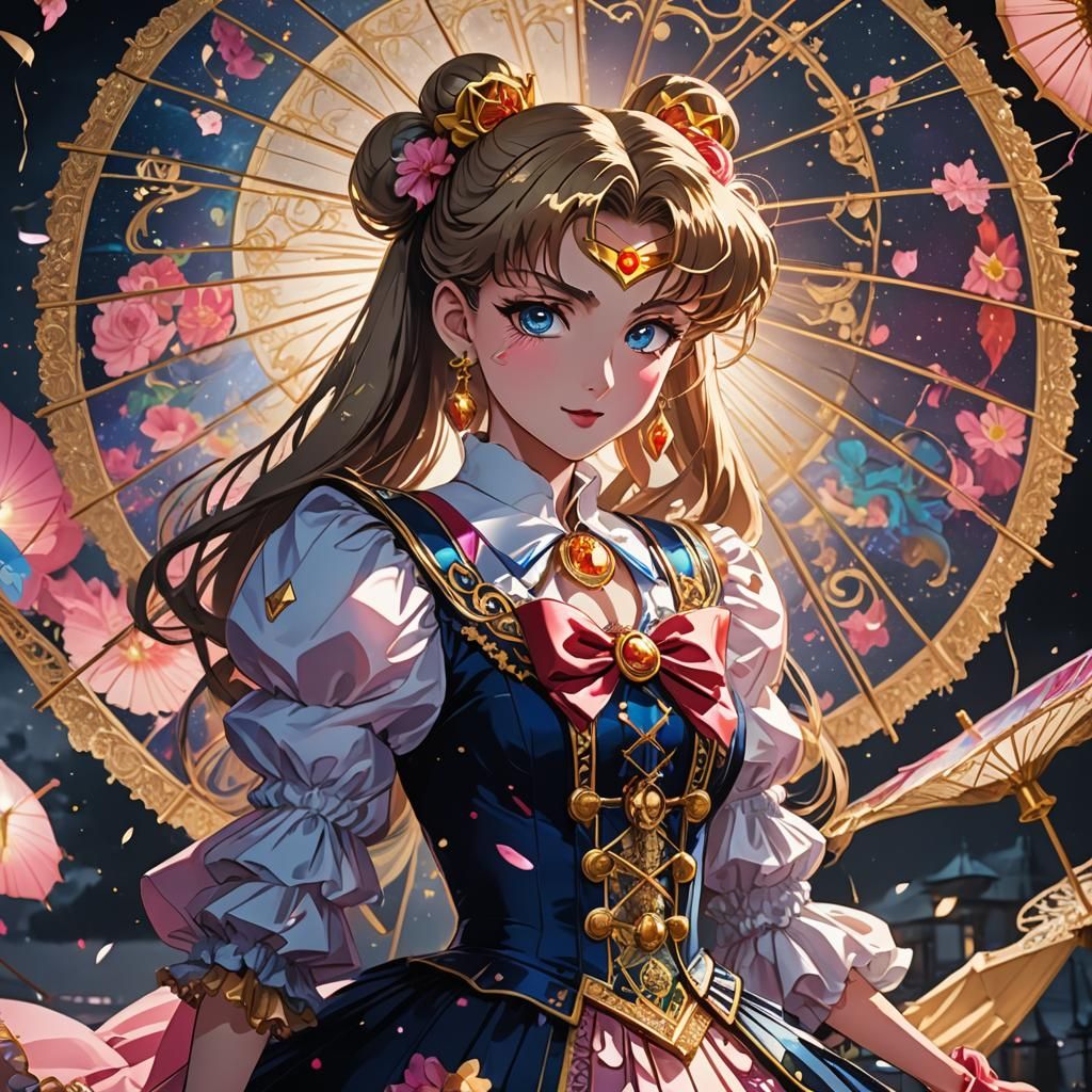 Sailor Moon in Victorian Dress Anime Portrait