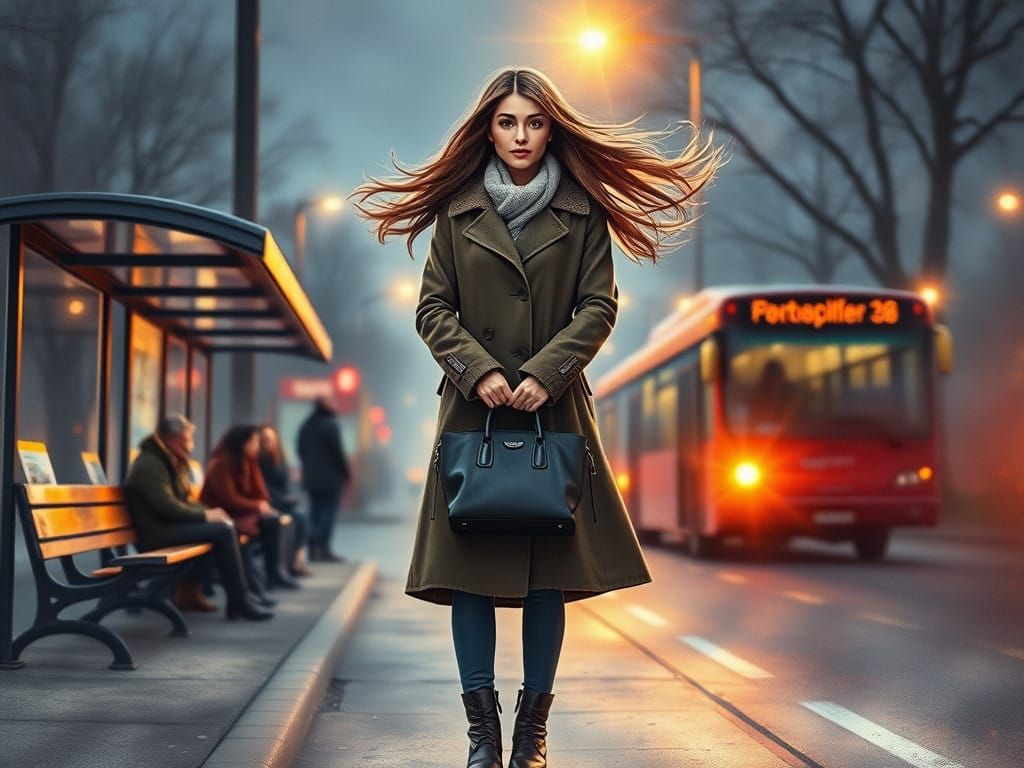 Ethereal Winter Scene in Dark Fantasy Watercolor Style