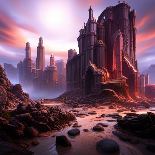 Fantastical Dreamcore Image in Detailed Matte Painting