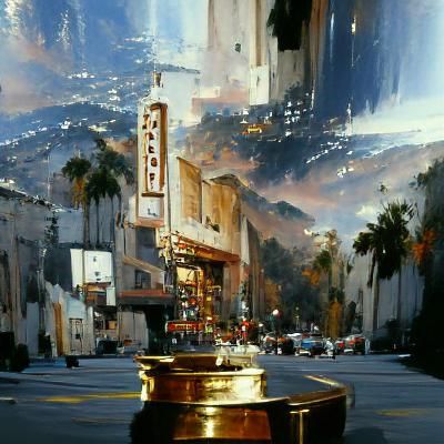 Hollywood Sign as Oil Painting by Gurney