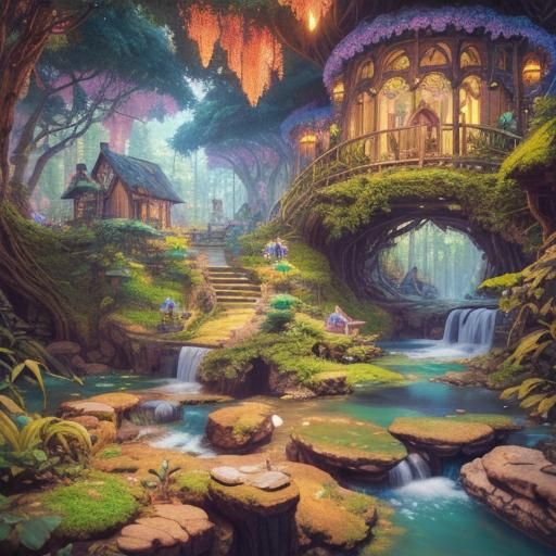 Enchanted Forest: Urban Sketch in Pen and Ink