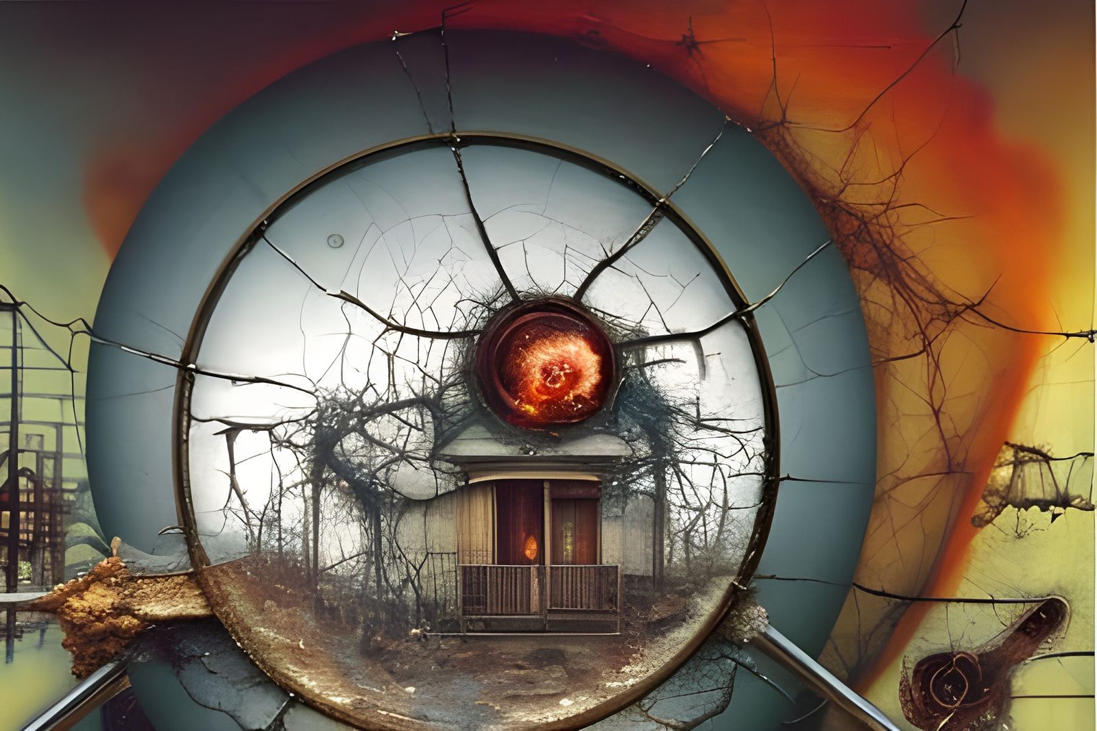 Surreal Mixed Media Collage with Found Objects