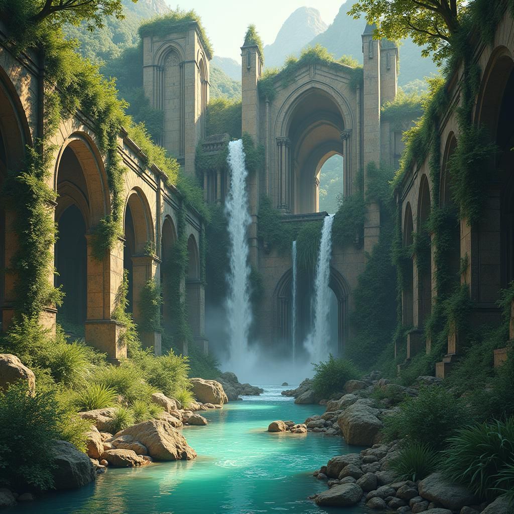 Cathedral Ruins Reclaimed by Nature: Fantasy Concept Art