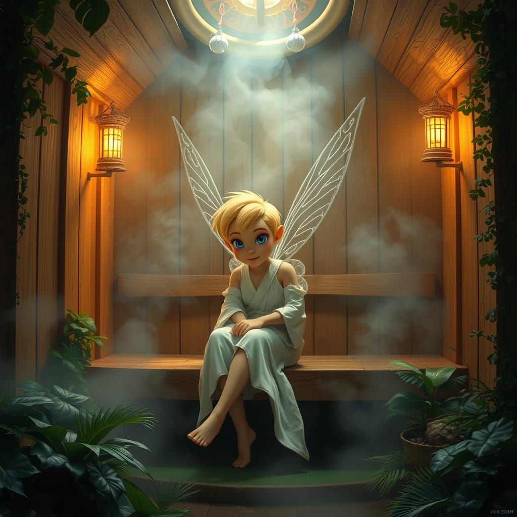 Tinker Bell in Mystical Sauna, Matte Painting