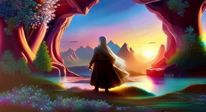 Dwarfen priestess - Sunset walk